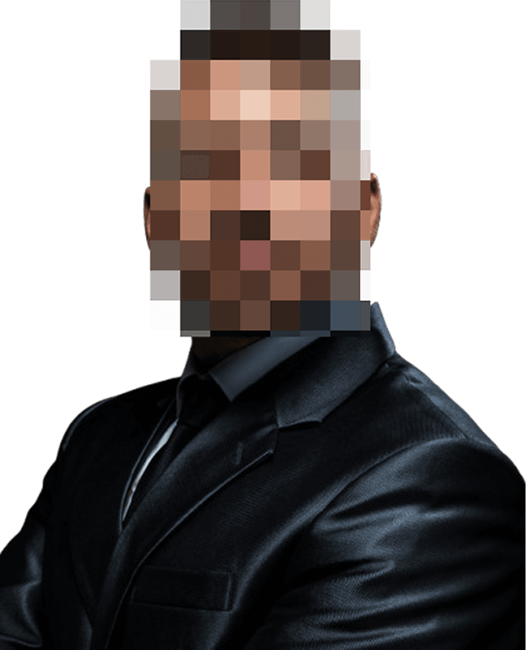 An image of a person with their face blurred